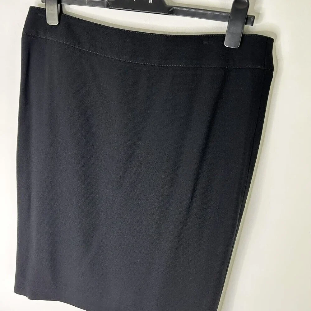 Armani‎ Collezioni Pencil Skirt Womens Size 10 Black Wool Blend